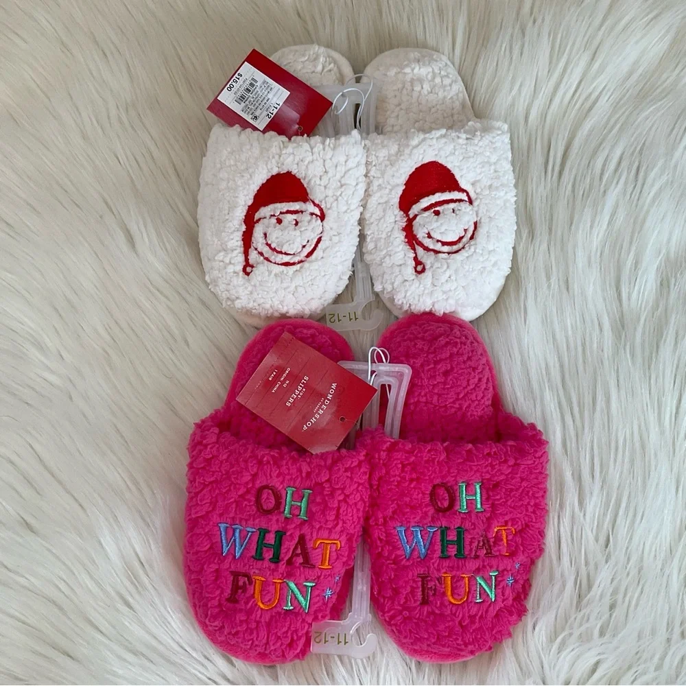 Wondershop at Target Kids Holiday Slippers - NWT x2 - Size 11-12